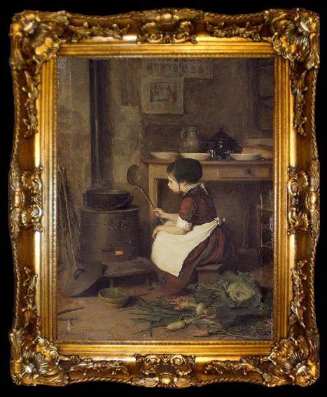 framed  Pierre Edouard Frere The Little Cook, ta009-2